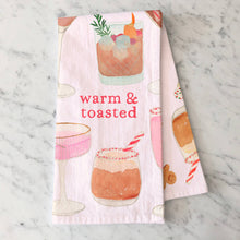 Load image into Gallery viewer, Holiday Cocktails Tea Towel | Holiday Drinks Dish Towel