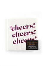 Load image into Gallery viewer, Pink Cheers!, Pink Foil Celebration Cocktail Party Napkin