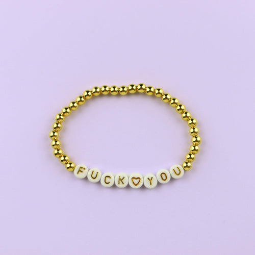 Gold Filled Ball Beaded F*ck You Bracelets