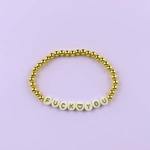 Gold Filled Ball Beaded F*ck You Bracelets