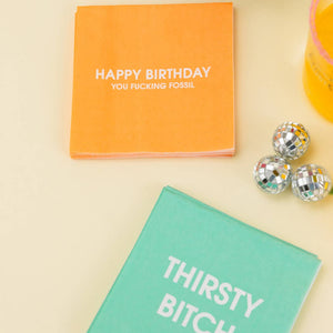 Happy Birthday You Fucking Fossil Cocktail Napkins