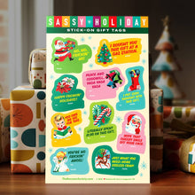 Load image into Gallery viewer, Sassy Holiday Stick-on Gift Tags Sheet