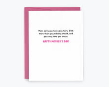 Load image into Gallery viewer, Parenting Humor Funny Mothers Day Card