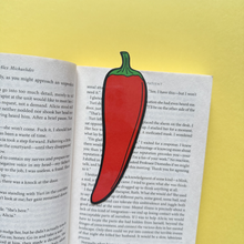 Load image into Gallery viewer, Chili Pepper Bookmark - Spicy Food Die Cut Bookmark