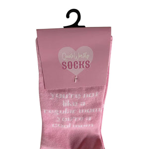 You're Not Like A Regular Mom Socks - Pink Women's Socks
