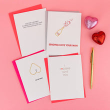 Load image into Gallery viewer, I&#39;d Tap That - Heart Paper Clip Letterpress Greeting Card