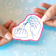 Load image into Gallery viewer, Nail Polish Middle Finger Vinyl Waterproof Sticker