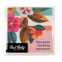 Load image into Gallery viewer, Use Your Fucking Manners - Funny Cocktail Napkins