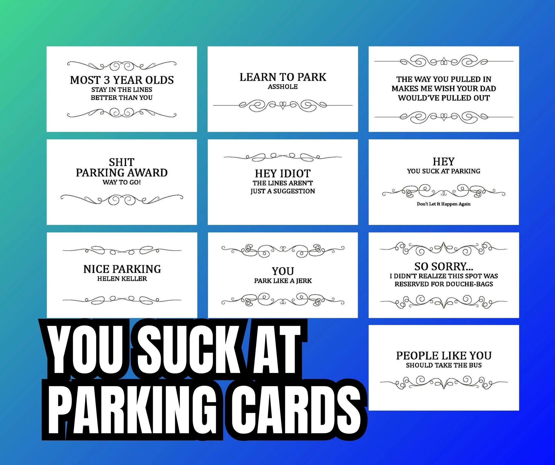 bad-parking-cards-variety-40-pack-two-words-one-finger