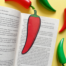 Load image into Gallery viewer, Chili Pepper Bookmark - Spicy Food Die Cut Bookmark
