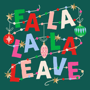 Holiday Cocktail Napkins | Fa La La La Leave - Foil - 20ct