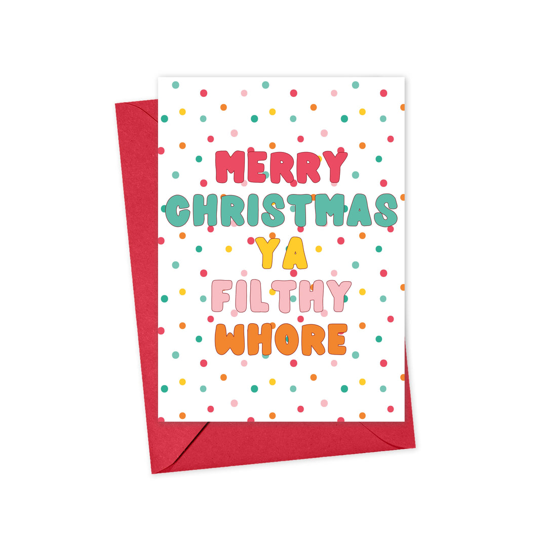 Funny Holiday Card Snarky Whore Card