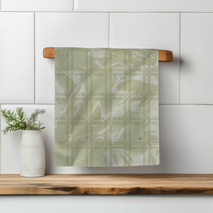 Fresh Out Plaid Foliage Illusion Kitchen Tea Towel