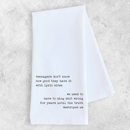 Song Lyrics Tea Towel