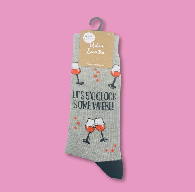 5 O'Clock Somewhere Wine Socks