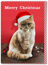 Load image into Gallery viewer, Merry Christmas Cat Finger Card