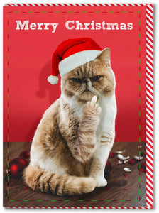 Merry Christmas Cat Finger Card