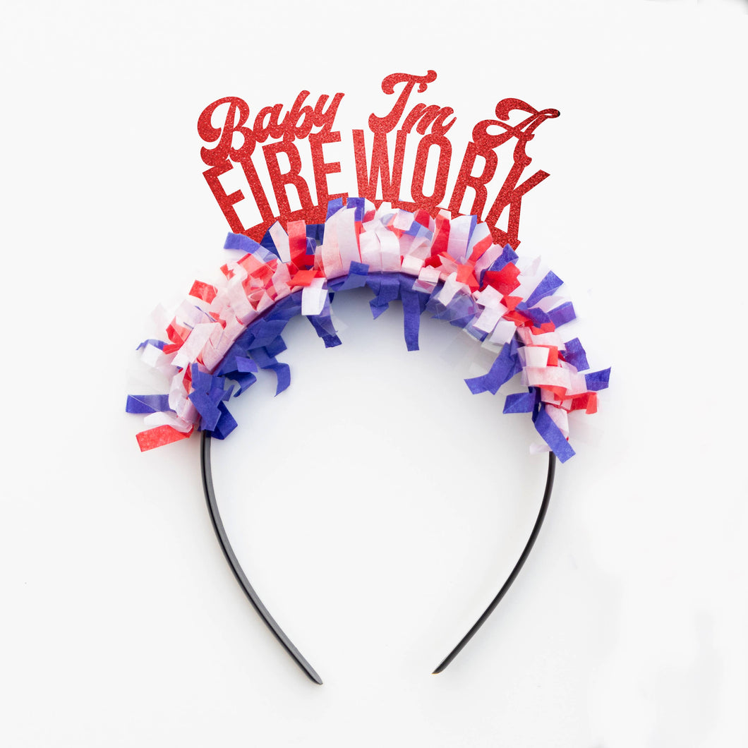 Baby I'm A Firework 4th of July Party Headband Decor