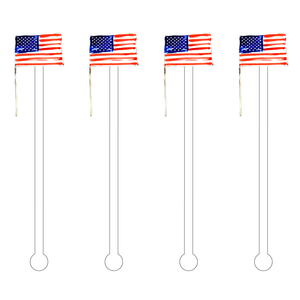 I LOVE THE AMERICAN FLAG ACRYLIC STIR STICKS