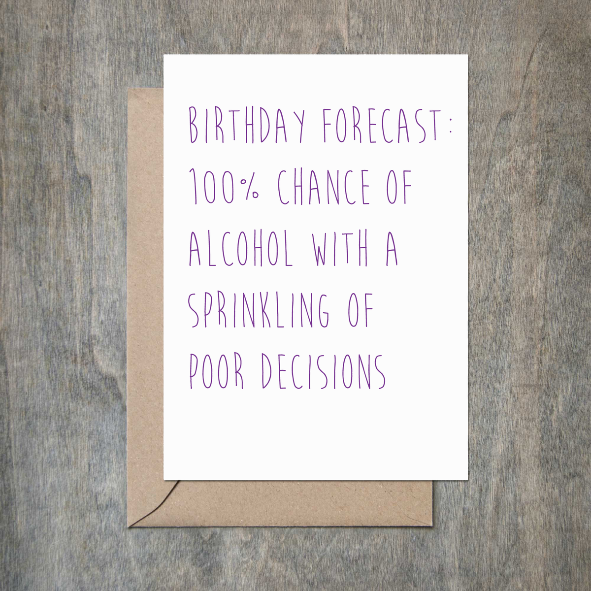 Poor Decisions Birthday Card | Two Words One Finger