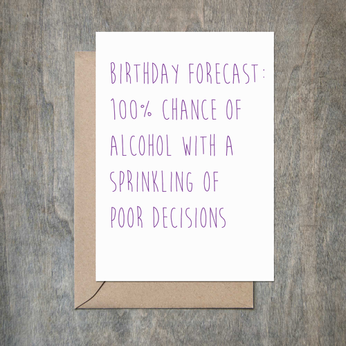 Poor Decisions Birthday Card