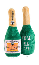 Load image into Gallery viewer, Woof Clicquot Rose&#39; Champagne Bottle Squeaker Dog Toy