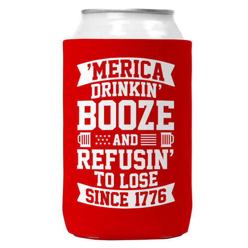 Merica Drinkin Booze Can Coozie/Cooler for 12oz Cans