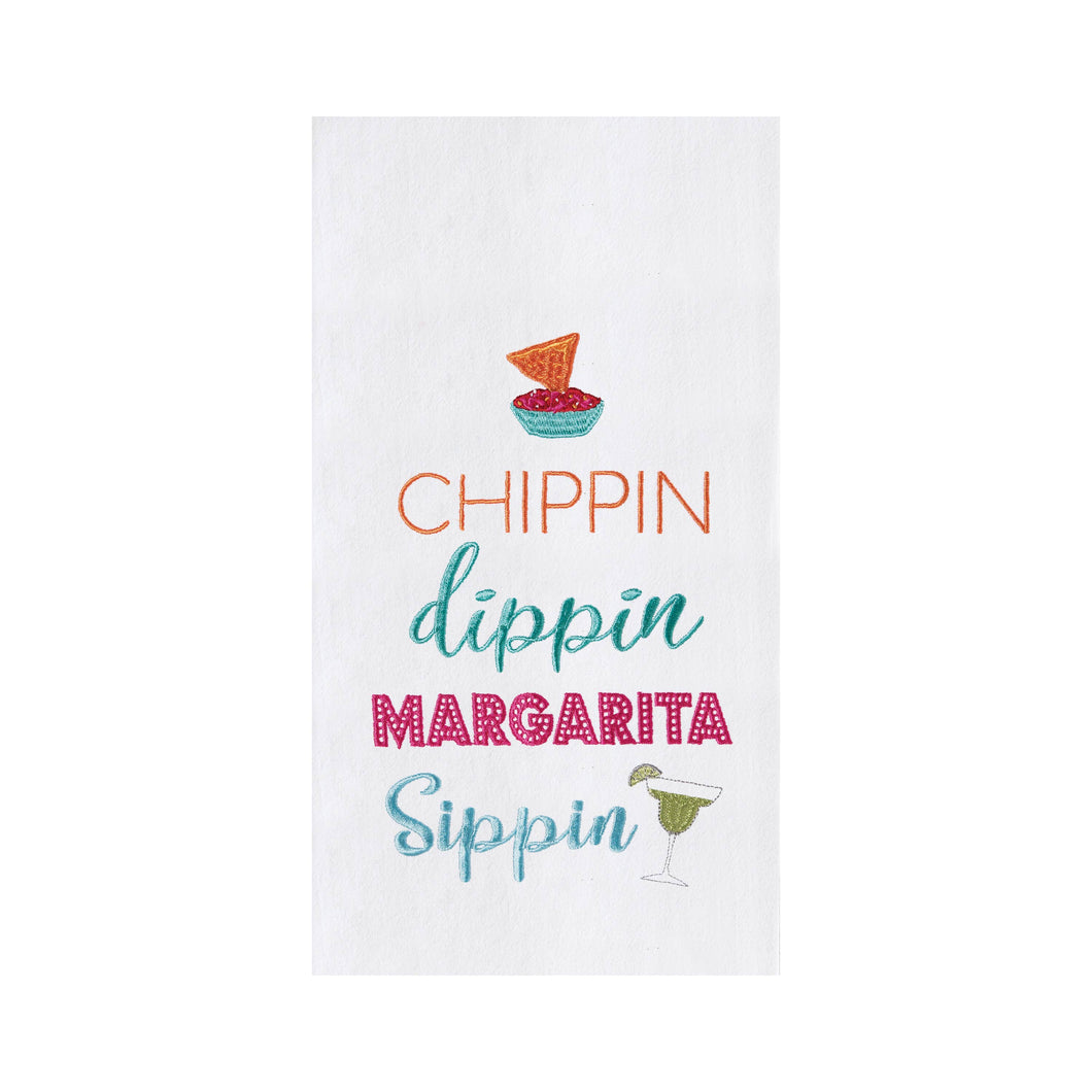 Margarita Sippin Embroidered Flour Sack Kitchen Towel