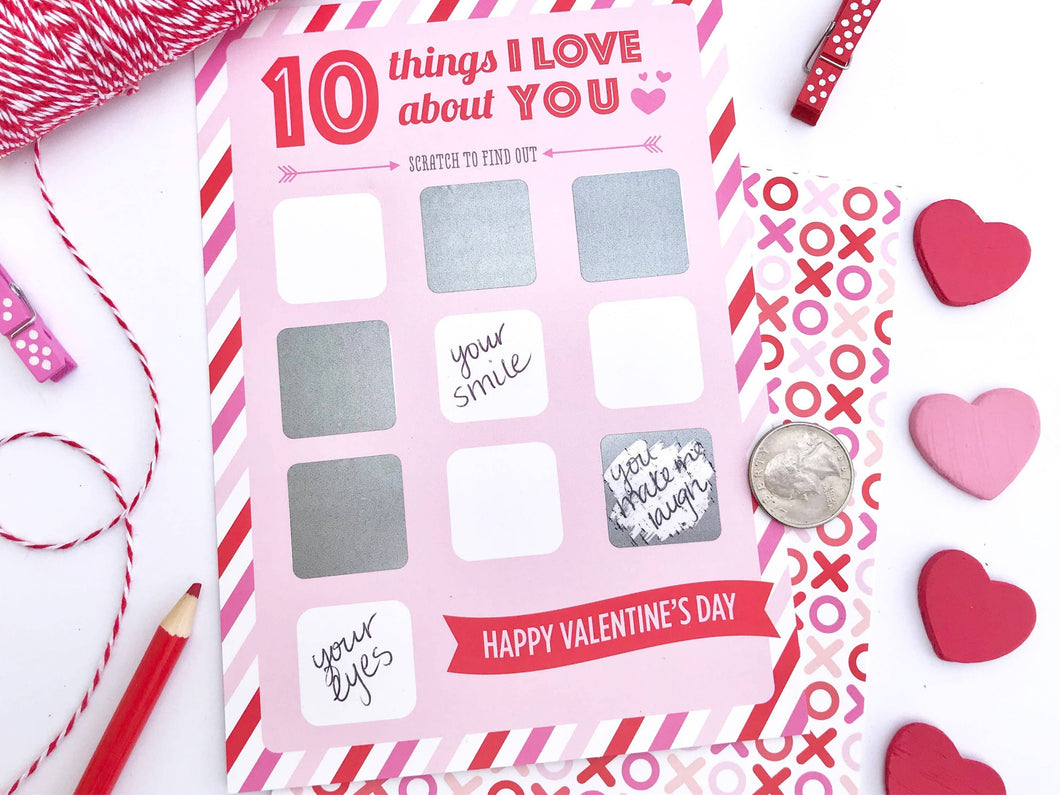 Scratch Off Valentine Card, 10 Things I Love About You