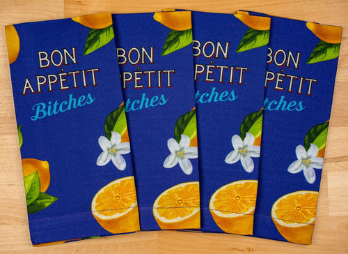 Bon Appetit Bitches Cloth Napkins-Set Of 4