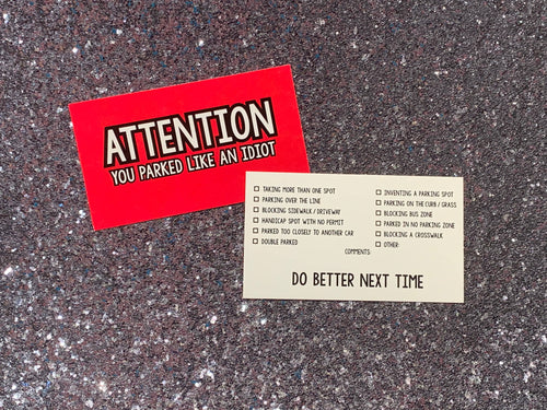Bad Parking Cards - Attention- 40 Pack