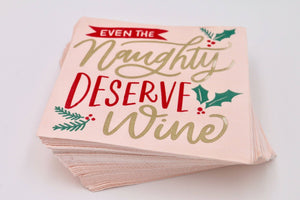 3 ply Cocktail Napkins 20ct | Naughty Deserve Wine