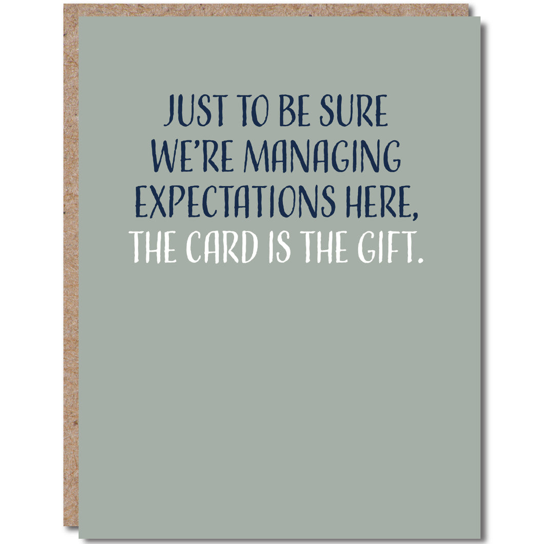 Managing Expectations Birthday Card