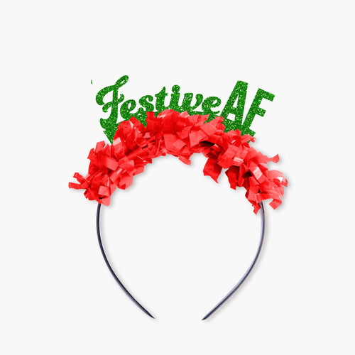 Festive AF Holiday Party Crown Headband