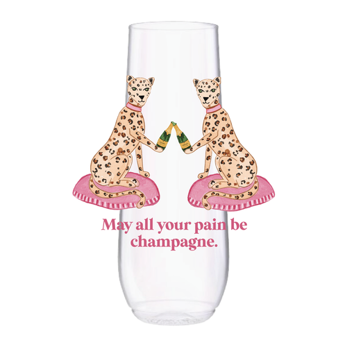 May All Your Pain Be Champagne Reusable 9oz Flute - Set of 4