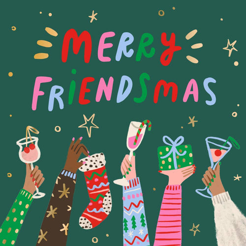 Christmas Cocktail Napkins | Merry Friendsmas - Foil - 20ct