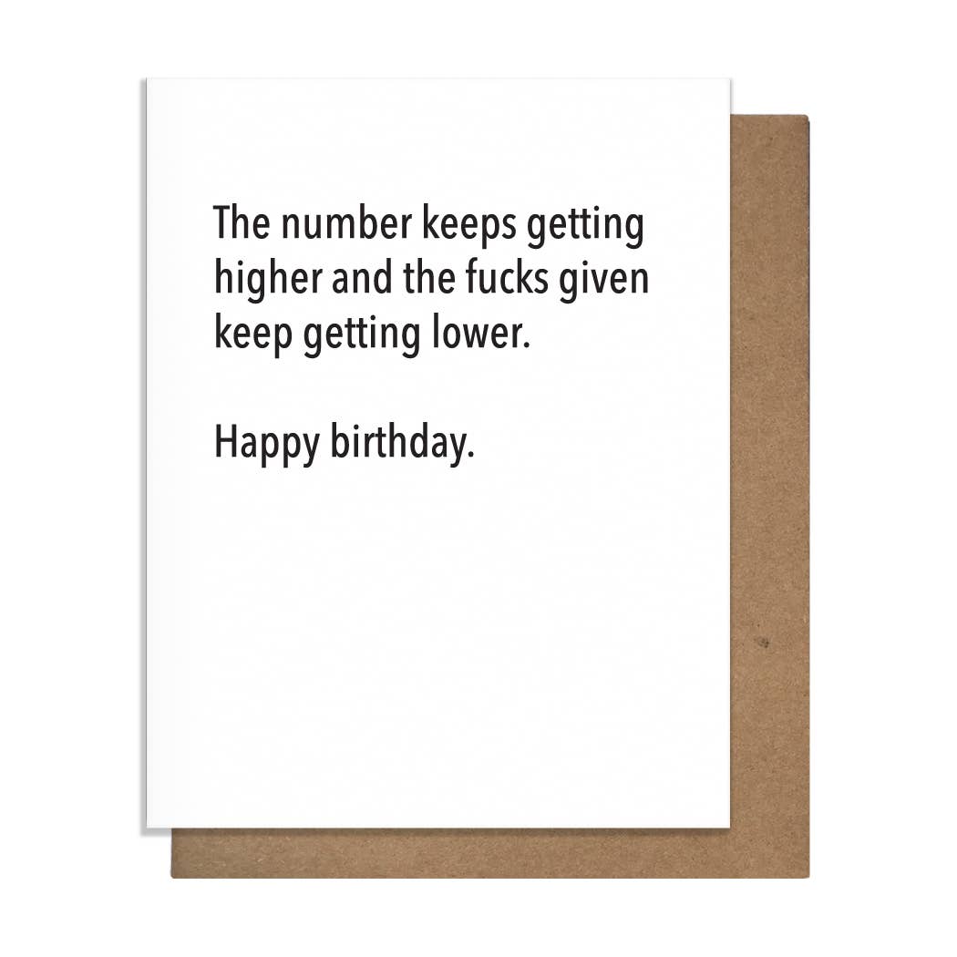 Higher Number Birthday Card