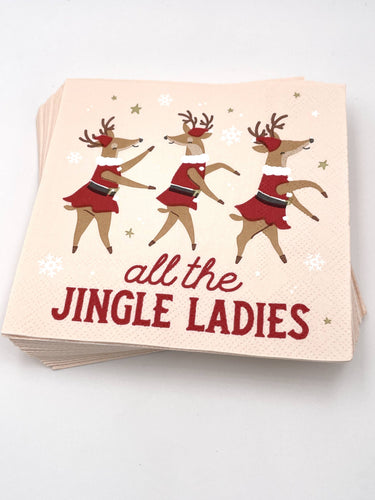 all the jingle ladies dancing reindeer napkins