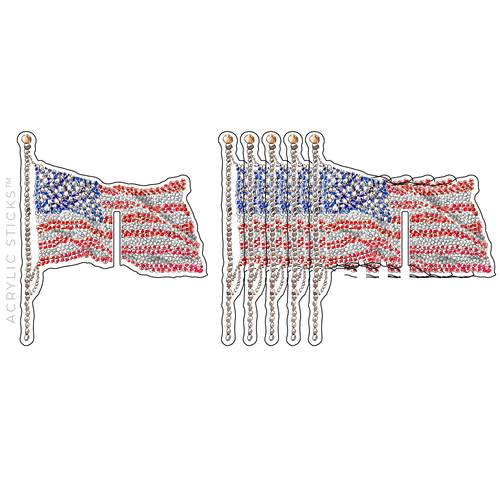 AMERICAN FLAG SIGNATURE SERIES ACRYLIC DRINK CLIPS
