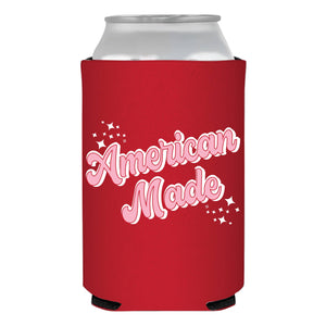 American Made Retro 4th Of July Patriotic Vintage Can Cooler / Koozie