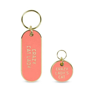Keychain And Pet Tag Set - Crazy Cat Lady / Crazy Lady's Cat