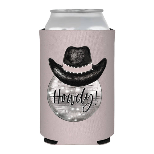 Howdy Disco Ball Country Cowboy Hat Can Cooler / Koozie
