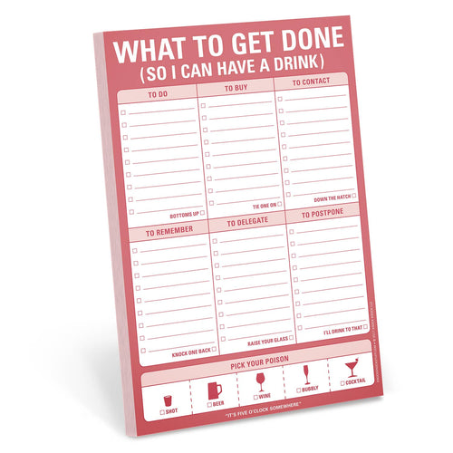 what to get done so I can have a drink notepad