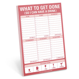what to get done so I can have a drink notepad