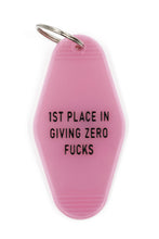 Load image into Gallery viewer, 1st Place in Giving Zero Fucks Motel Keychain in Blush Pink