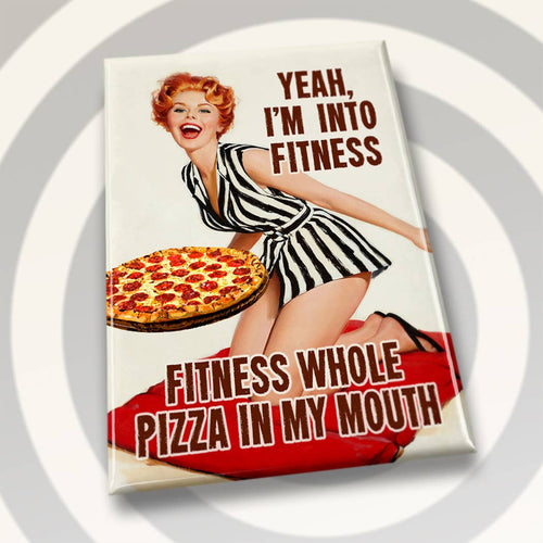 Fitness Pizza Magnet