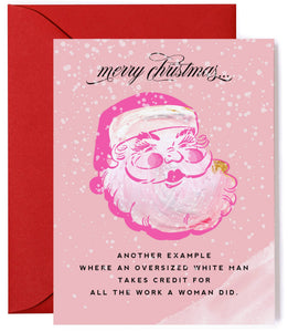 Christmas Feminist Santa, Funny Holiday Greeting Card