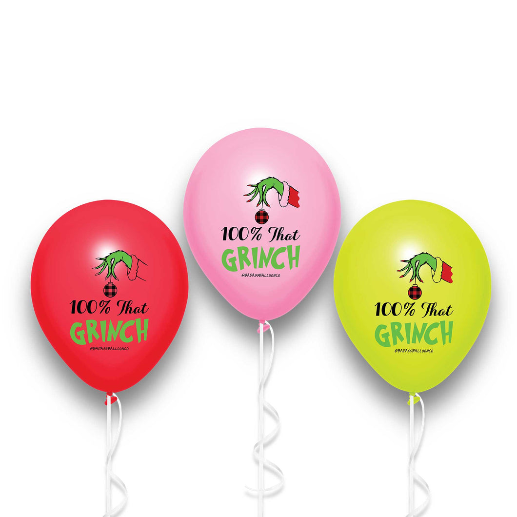 100% That Grinch | Christmas Party Balloons