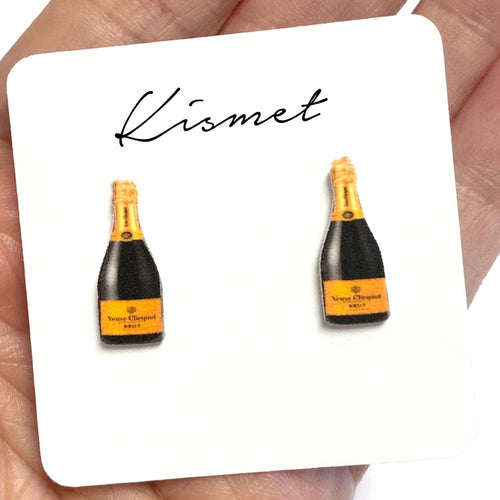 Champagne Bottle Stud Earrings