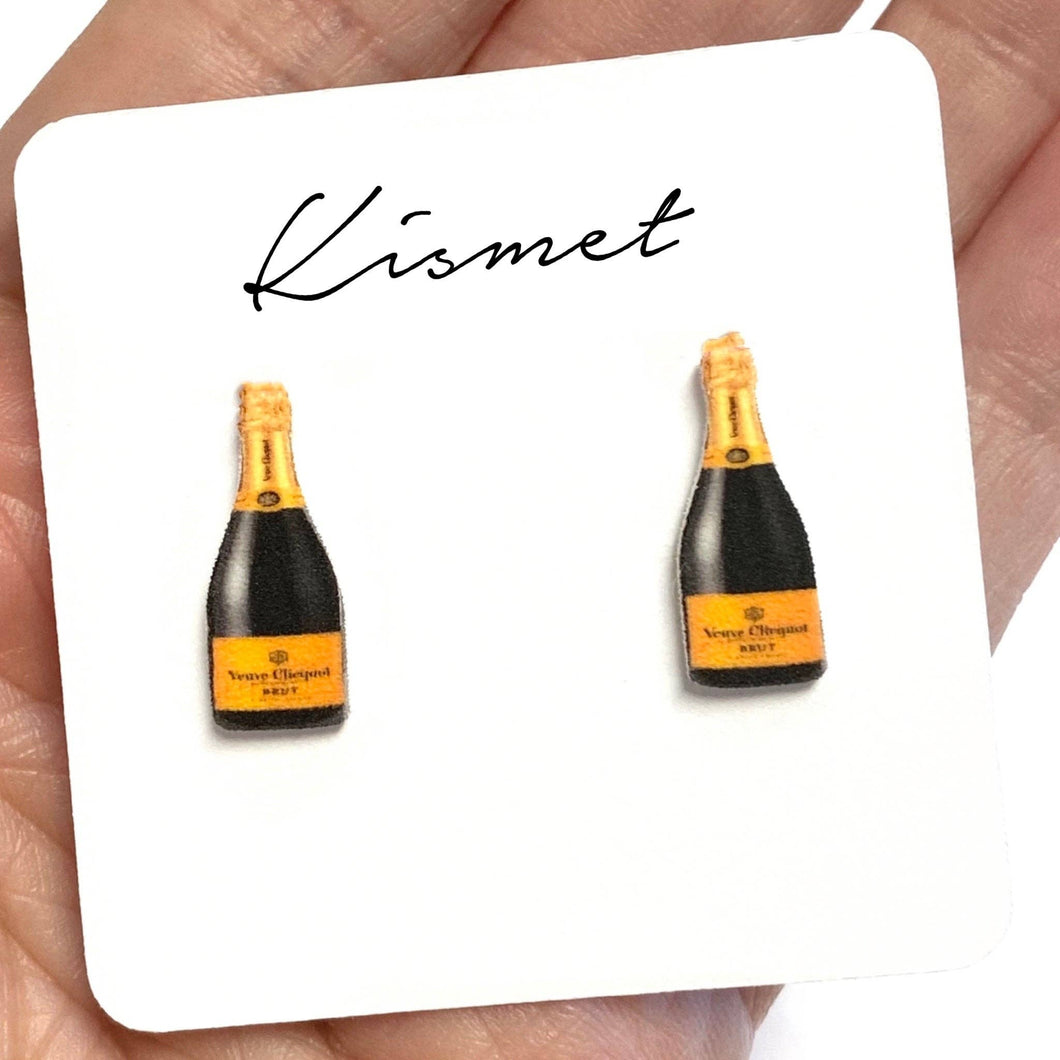 Champagne Bottle Stud Earrings